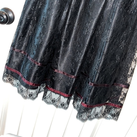 JESSICA McClintock Gunne Sax Whimsigoth black lace dress large bow open back S - Picture 5 of 17